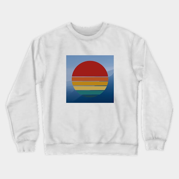 Rainbow Sunset in Mountains Crewneck Sweatshirt by livmilano